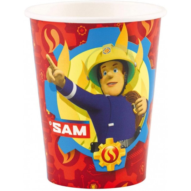 8 Bicchieri in Carta Sam Il Pompiere