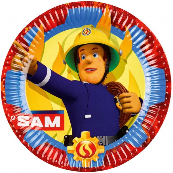 8 Piatti Carta Sam Il Pompiere