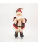 Babbo Natale In Piedi Scozzese Rosso 