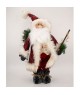 Babbo Natale In Piedi Con Pelliccia Bianca 60cm
