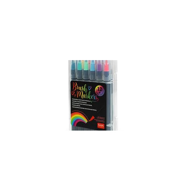 Brush Markers Set 12 Pennarelli con punta pennello